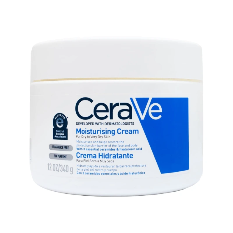 کرم آبرسان و مرطوب کننده کاسه ای سراوی Cerave مدل Moisturising Cream کاسه ای مناسب پوست خشک 340 گرم