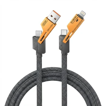 کابل شارژ چندکاره XO NB283 مدل 4‑in‑1 Braided با توان 60 وات