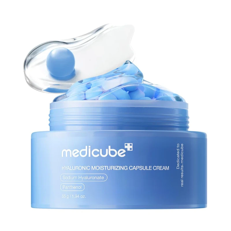 medicube-hyaluronic-moisturizing-capsule-cream.webp کرم کپسولی هیالورونیک اسید مدی کیوب آبرسان و مرطوب کننده عمقی پوست | Medicube Hyaluronic Acid Capsule Cream Medicube Hyaluronic Moisturizing Capsule Cream 55 ml ضمانت اصالت